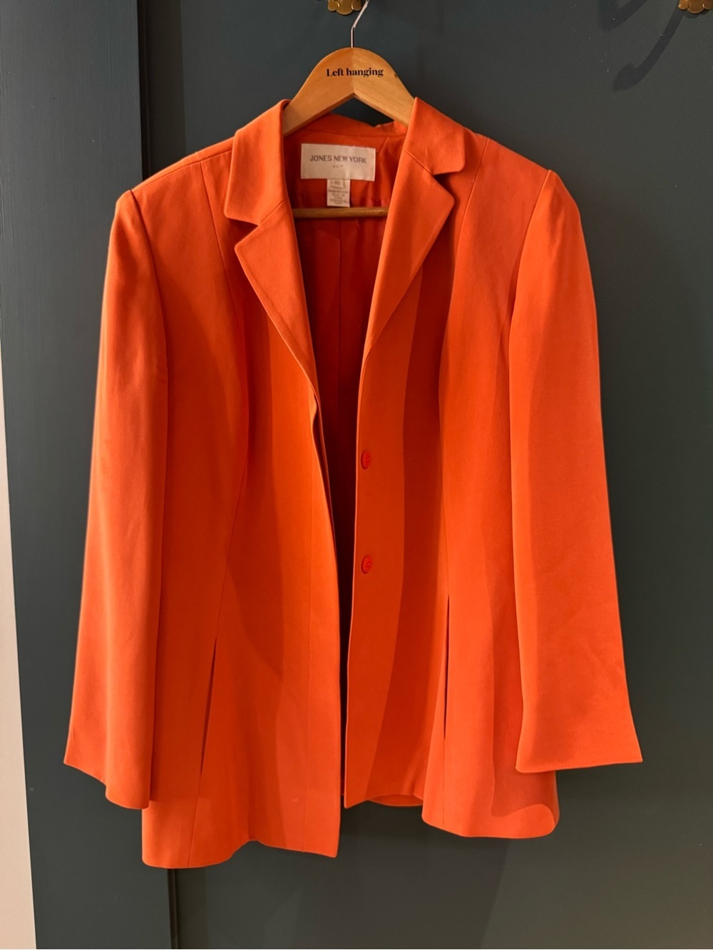 Jones New York Coral Silk Blazer Summer Jacket Size 10